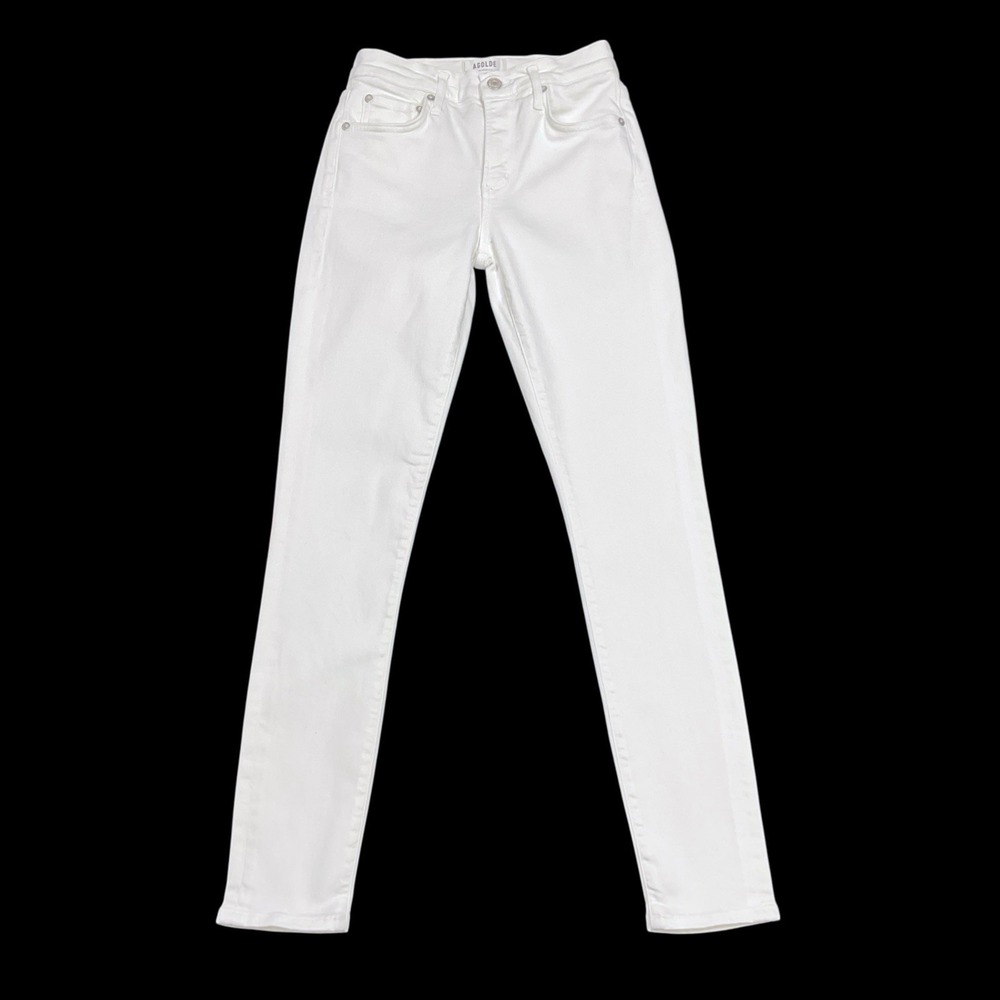 AGolde Jeans Women 24 White‎ Skinny Sophie Denim Stretch Mid Rise